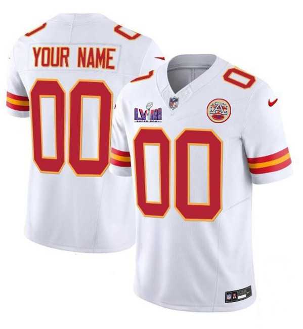 Men & Women & Youth Kansas City Chiefs Active Player Custom White 2024 F.U.S.E. Super Bowl LVIII Patch Vapor Untouchable Limited Jersey